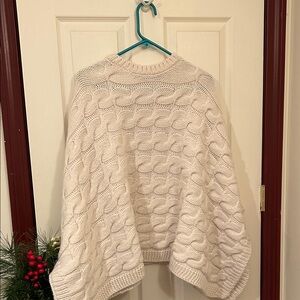 Cochin Cozy Cream Cable Knit Sweater Poncho